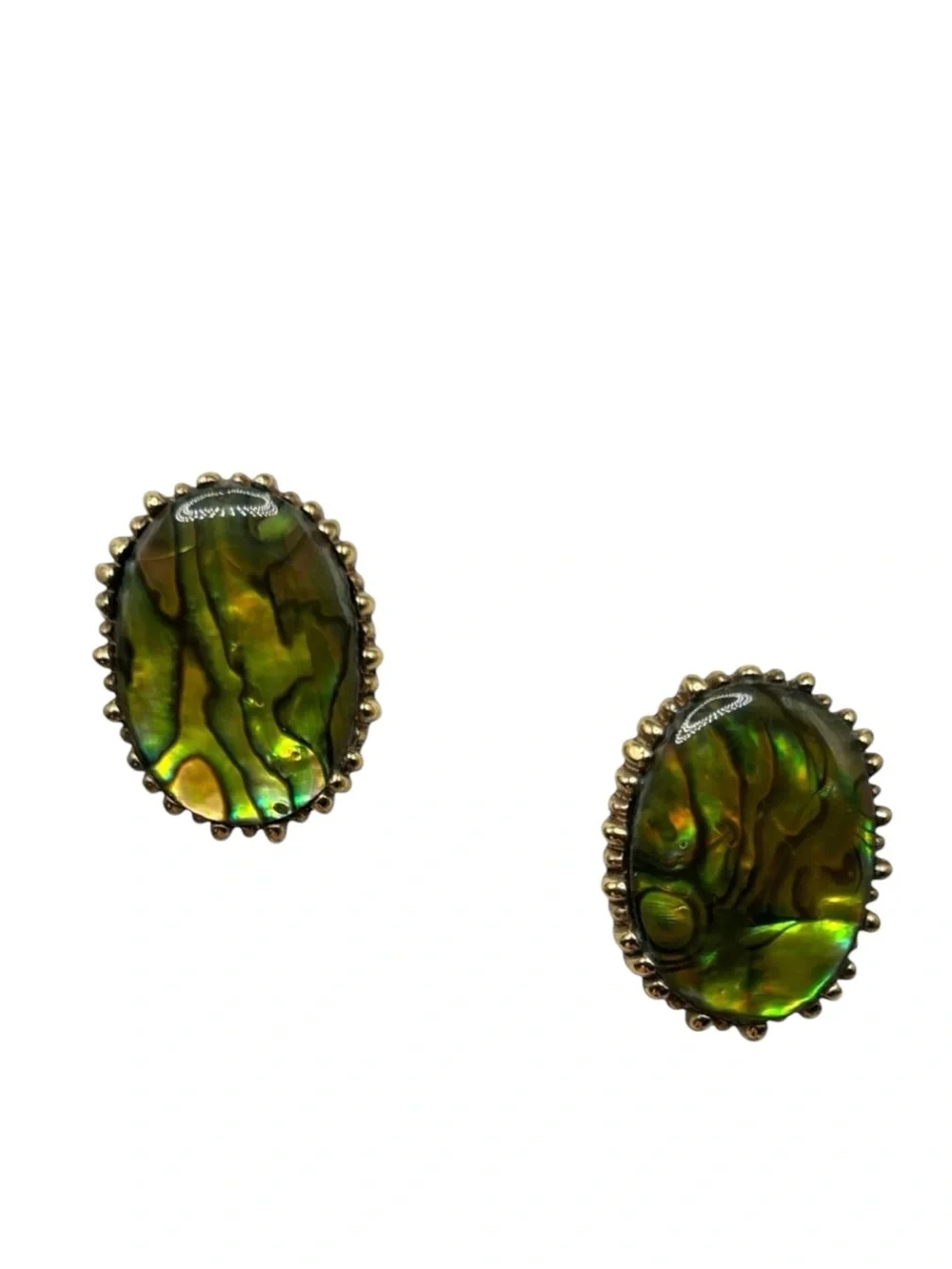 Vintage Ciner Abalone Clip Earrings